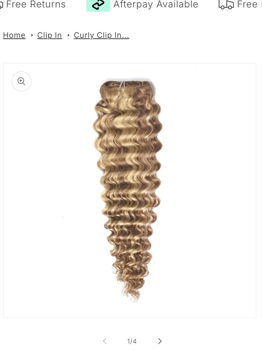 Blonde Deep Wave Clip-In Hair Extension - Natural Blonde